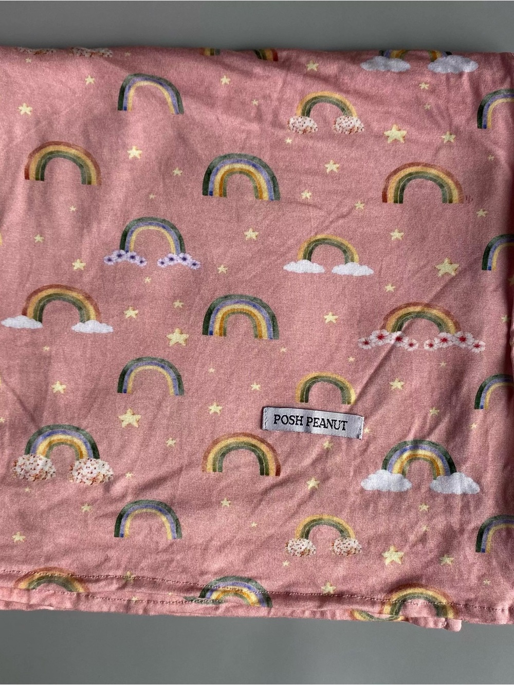 Posh Peanut Pink Rainbow Swaddle Blanket NWOT